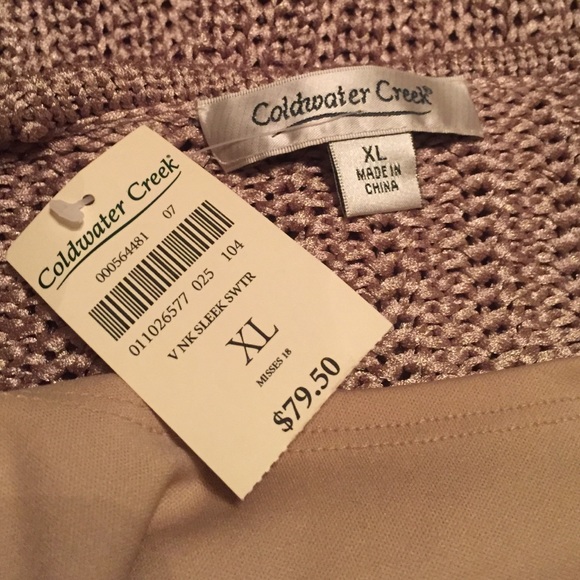 ✨NWT Elegant!! Champagne Satiny Sweater Lined MINT - Picture 4 of 4