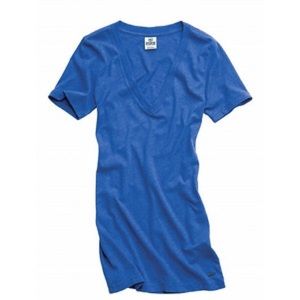 VS PINK Deep V Royal Blue Cotton T-Shirt
