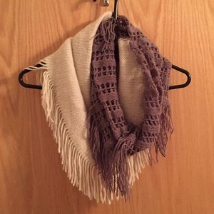Infinity Scarf - cream and taupe