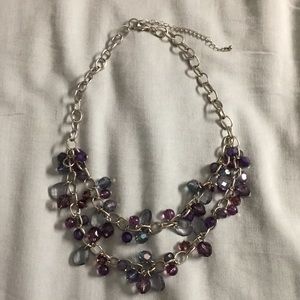 NEW purple, blue and silver necklace