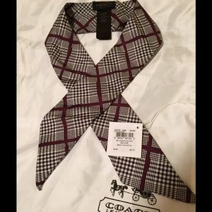 Coach Peyton Plaid Ponytail Scarf