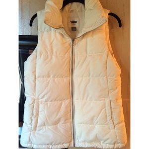 White puffer vest