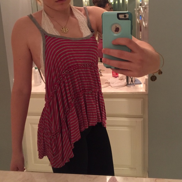 Striped free people tank top