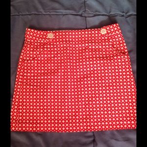J crew jeans skirt size 0orange checker