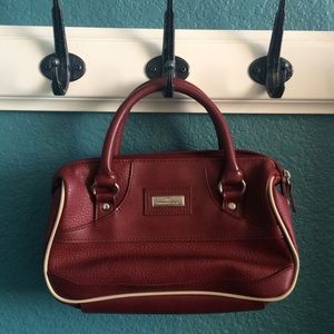 small red handbag