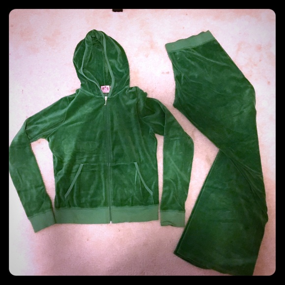 Green Juicy Couture Velour Tracksuit