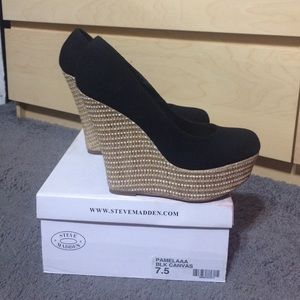 Steve Madden Pamela Wedge Black