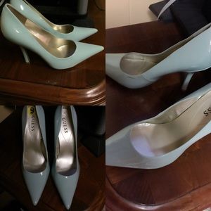 Mid heel mint green guess shoes