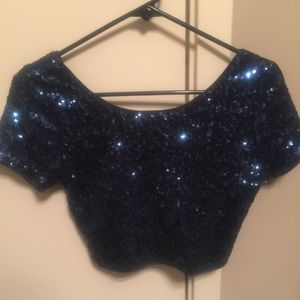 Sequined crop top