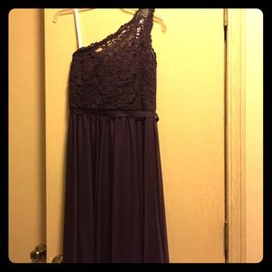 Bridal one sleeve Plum dress size 8