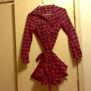 Navy and Red Plaid Dress/Tunic size Medium