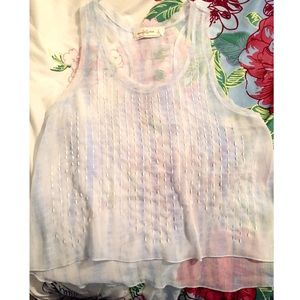 Light blue tie dye razorback tank