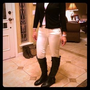 Black Leather over the knee fashion boots