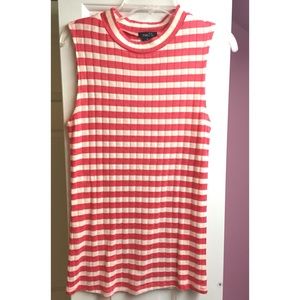 Mock turtleneck striped tank