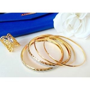 Shimmer and Textured Bangle Set