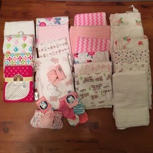 Swaddle blankets and mittens