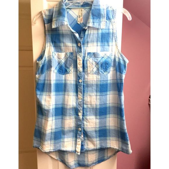 Blue plaid tank
