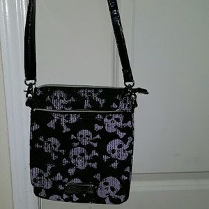 Betsey Johnson purple skull shoulder bag!