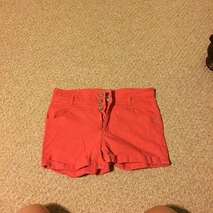 Coral jean shorts