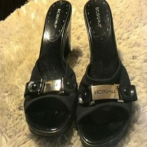 BCBGirls black wedge sandals.....