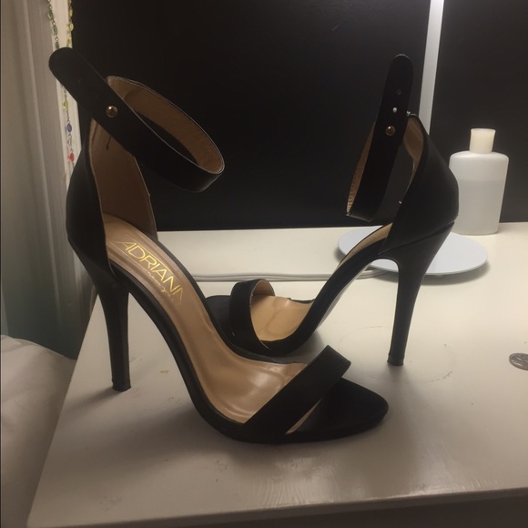 Black strap heels