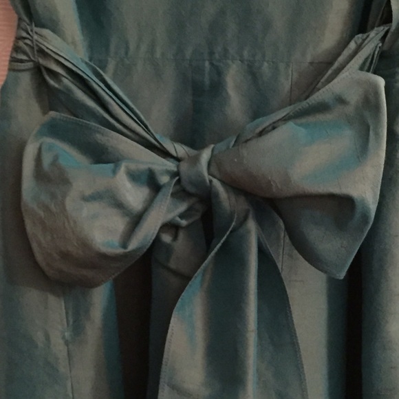 Teal 100% Silk BCBG Max Azria Wrap Dress - Picture 3 of 4
