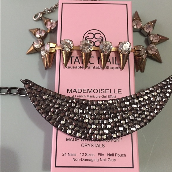 Damond spike necklace/ gunmetal necklace