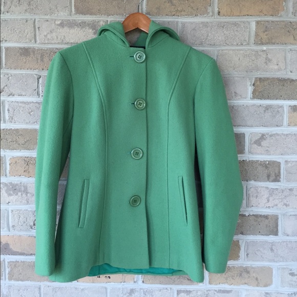 Green wool peacoat