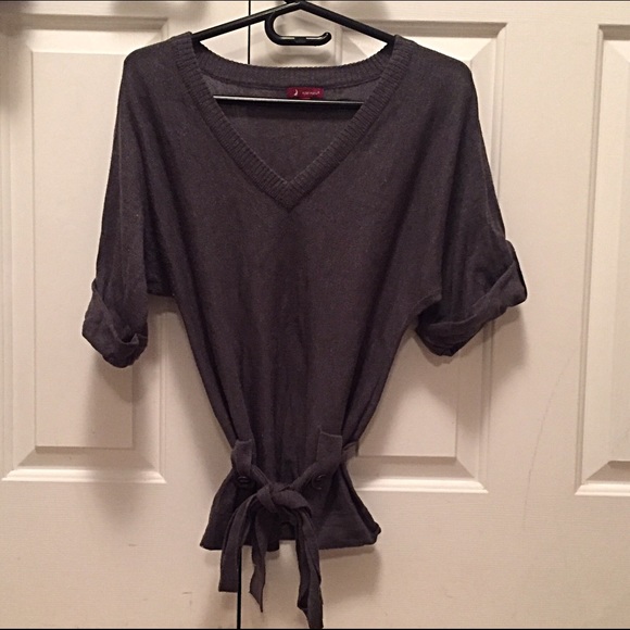 Gray v-neck sweater