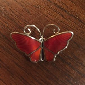 David-Andersen red butterfly pin