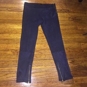 Zara faux suede ankle zip pants