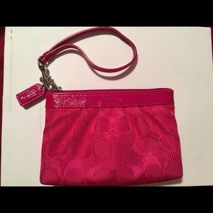 Coach "C" Logo Medium Wristlet in Magenta