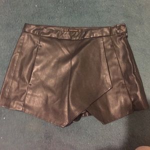 Black leather shorts