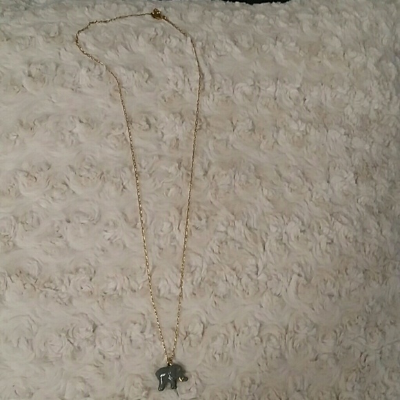 J.Crew elephant charm gold necklace