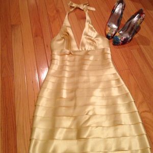 Yellow halter dress