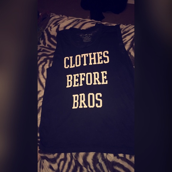 "Clothes Before Bros" tank top
