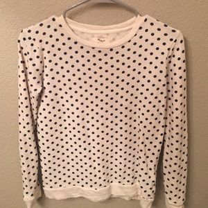 Madewell dotted crew neck sweatshirt.