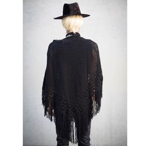 Rue21 Sweaters - 🎉HP🎉🆕 w/tags Fringe Net Poncho Wrap Edgy Witchy Rue21 Sweaters - 🎉HP🎉🆕 w/tags Fringe Net Poncho Wrap Edgy Witchy