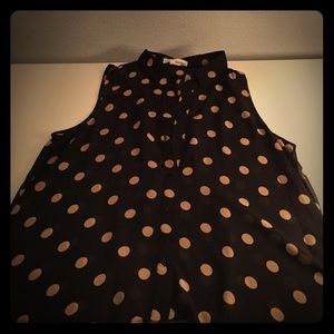 Button down polka dot tank top sized L