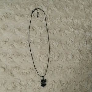 Black owl necklace
