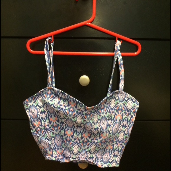 Tribal print small crop top