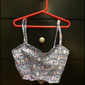 Tribal print small crop top