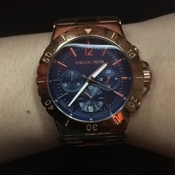 Michael Kors Gold Watch with Blue Face