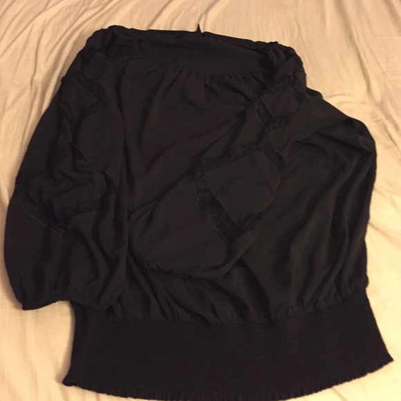 Lace arm peasant top