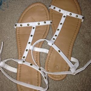 white & gold sandals
