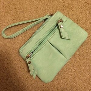 Mint green wristlet