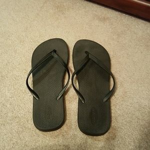 Never Worn Black Flip Flops