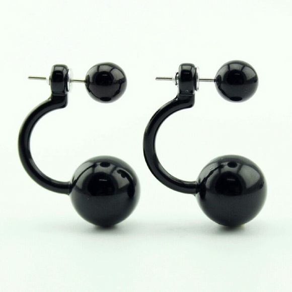 Double Sided Earrings Black