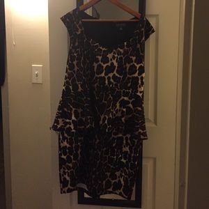 Peplum Leopard Plus Size Dress