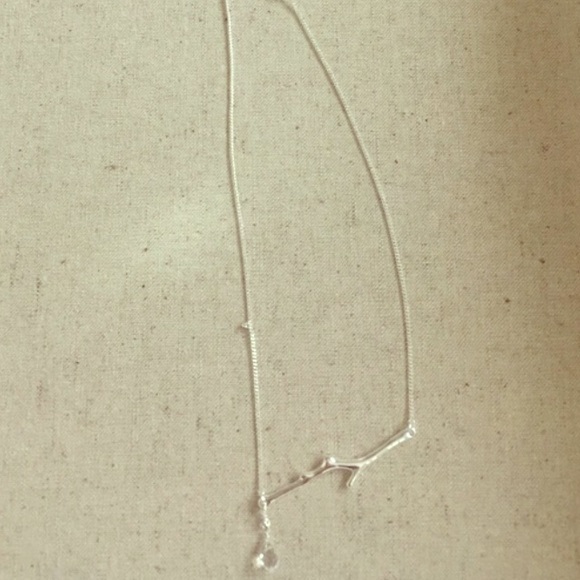 Silver tree branch necklace